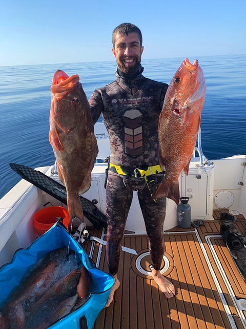 Our Aquaman went deep for some Cedar Key Red Grouper, nice shooting