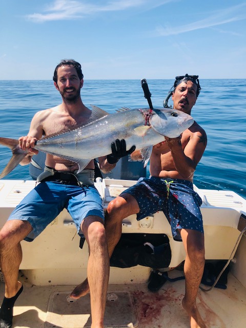 Blake & Jason Slaying An Amberjack with Hookedup Charters