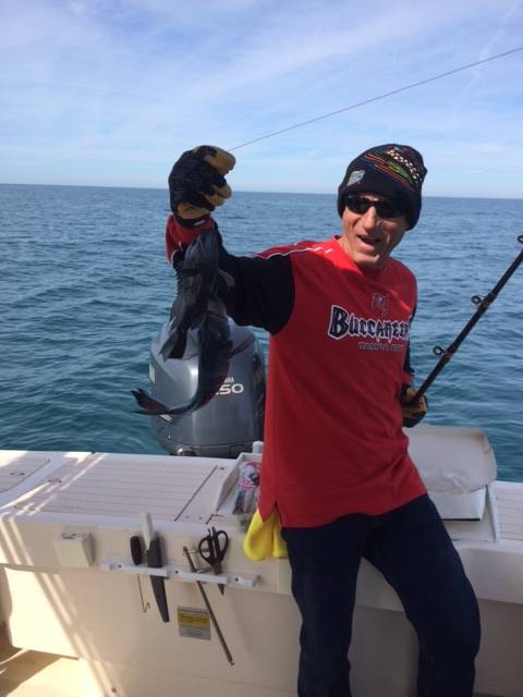 Mr. Storm again, with 3 Black Seabass on one cast