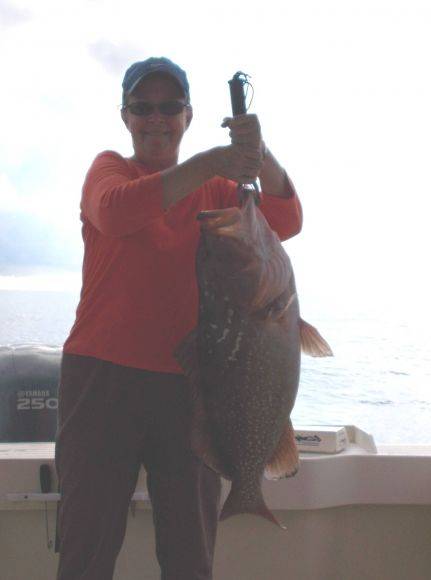 Big Ole Firetruck, Very Nice Red grouper caught on Hooked Up Charters