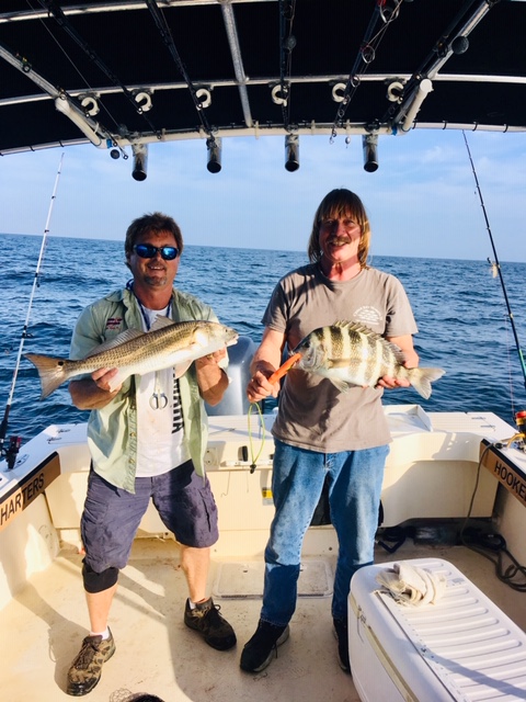 Captain John and Roger double up offshore fishing