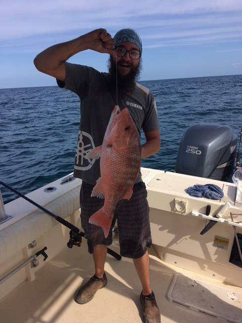 Dustin sportin a nice Red Snapper, released unharmed