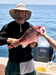 Jordan with a nice Red Snapper, released unharmed.