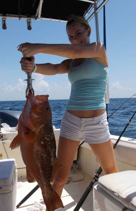 Here's Allie With A Fine Red Grouper