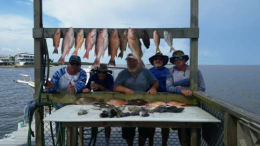 Charles's crew with a bunch of fish