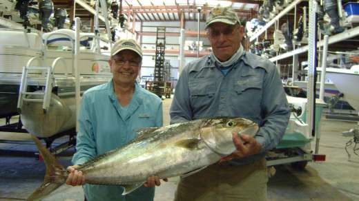 Mr & Mrs K. with a nice Amberjack on the last day of the season