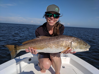 Sara proving she still has it with this nice Cedar Key Redfish 