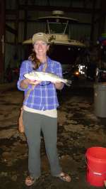 Miss. Morgan with a big trout 5lb caught near Sea Horse Key