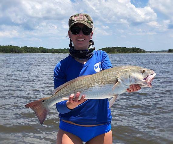 Showing Captain Kyle girls can fish too!